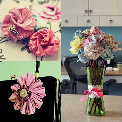 Flores de raso con tus propias manos