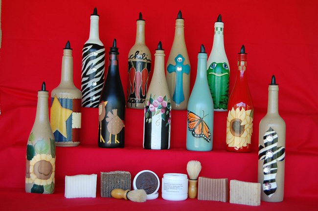 Decoupage de botellas de champán