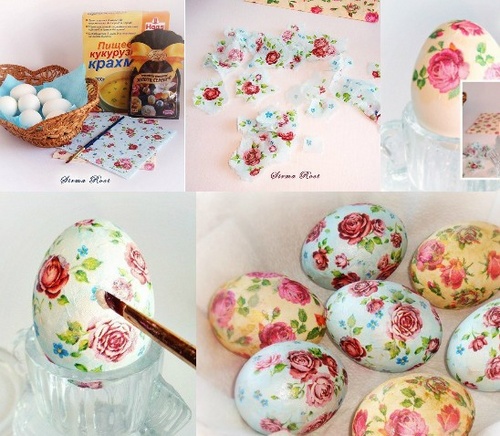 Decoupage de huevos de Pascua