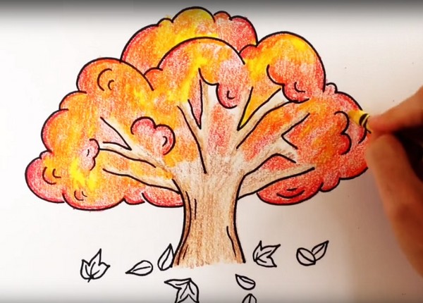 Dibujando el tema "Otoño": clases magistrales con lápices y pinturas para el jardín de infantes y la escuela 1-5 clases