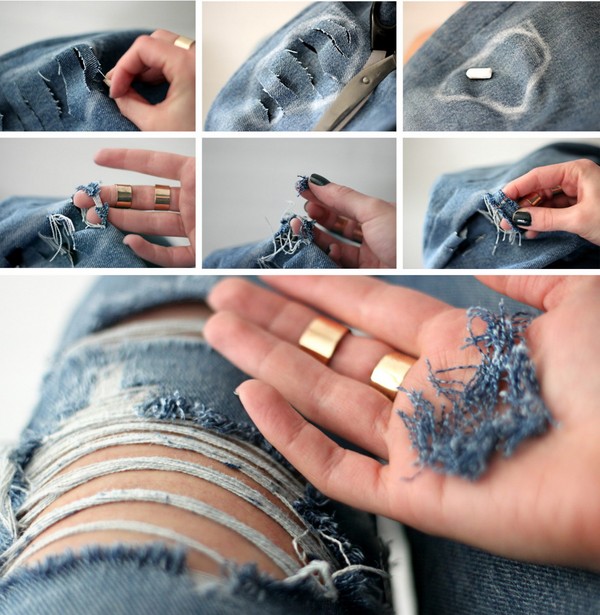 Cómo hacer jeans con rasgaduras o jeans rotos