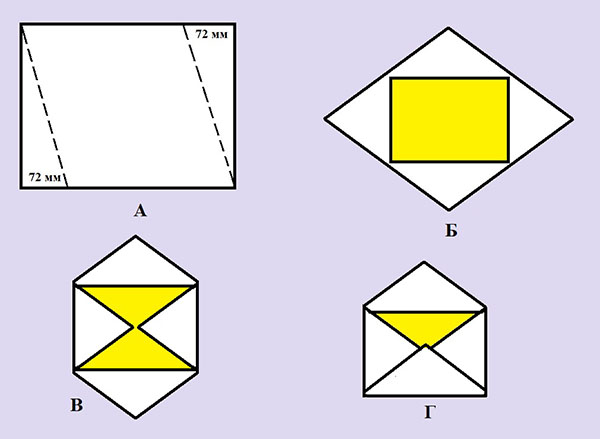 Sobre de papel A4 con sus propias manos