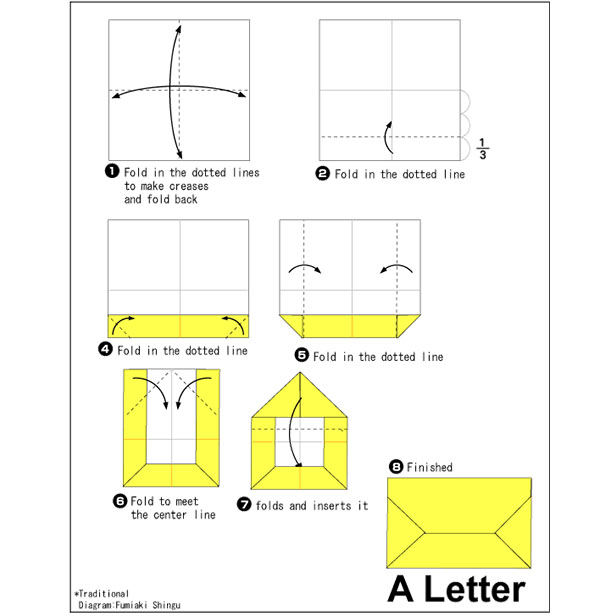 Sobre de papel A4 con sus propias manos