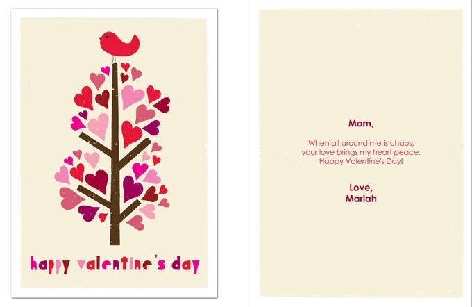 tarjeta del día de San Valentín