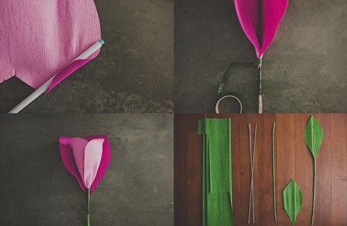 Rosas hechas de papel corrugado Rosas hechas de papel corrugado