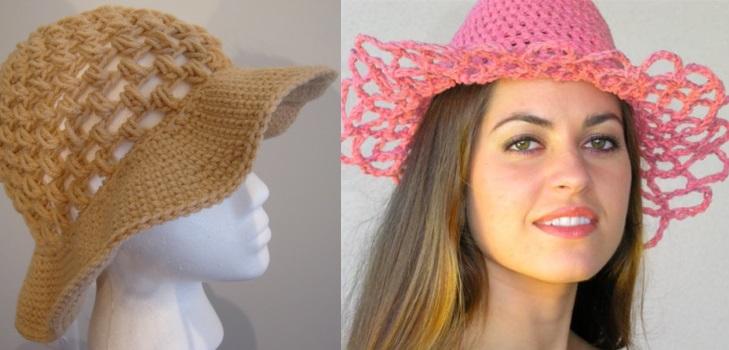 Mujer verano sombrero crochet