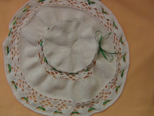 Mujer verano sombrero crochet