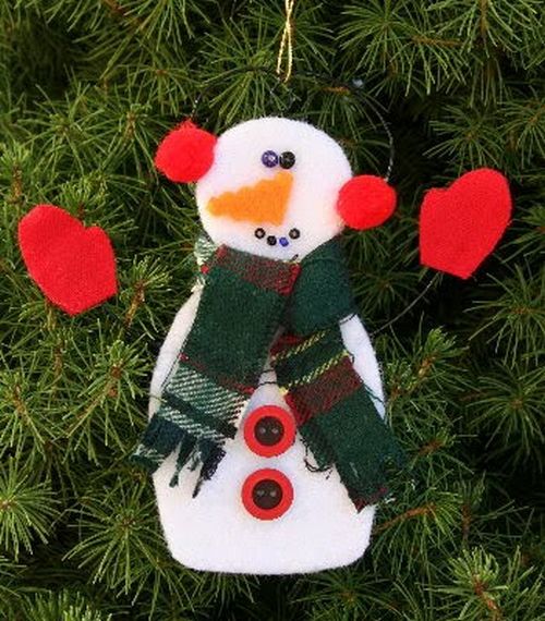 El imán de muñeco de nieve original hecho de fieltro