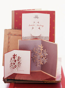 Artesanías de año nuevo de papel. Tarjetas Postales