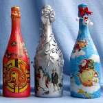 Decoupage de botellas de Año Nuevo