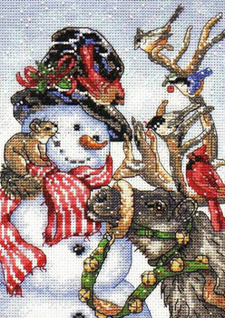 Esquema de bordado de año nuevo: muñeco de nieve