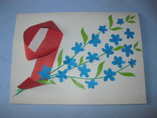 Artesanía en el jardín de infantes: una tarjeta para el 9 de mayo, sus propias manos