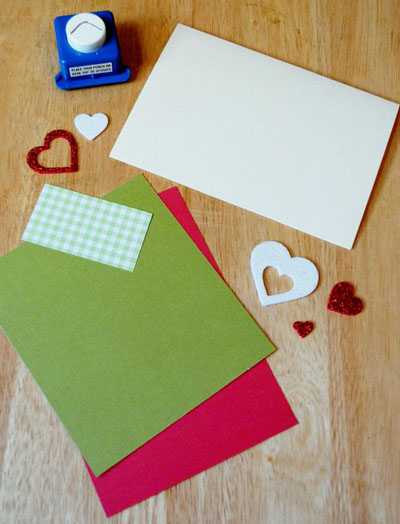 Tarjeta de Navidad con estilo de scrapbooking para el año nuevo 2015 con propias manos