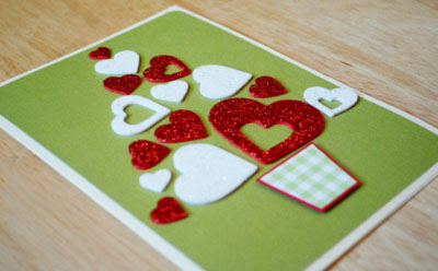 Tarjeta de Navidad con estilo de scrapbooking para el año nuevo 2015 con propias manos