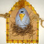 Tarjetas de Pascua: pollo en el nido