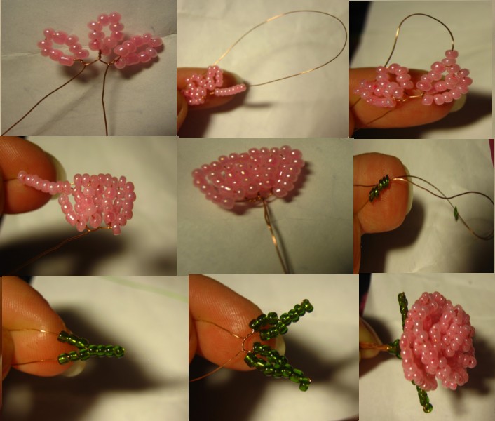 Tejido de rosas de cuentas