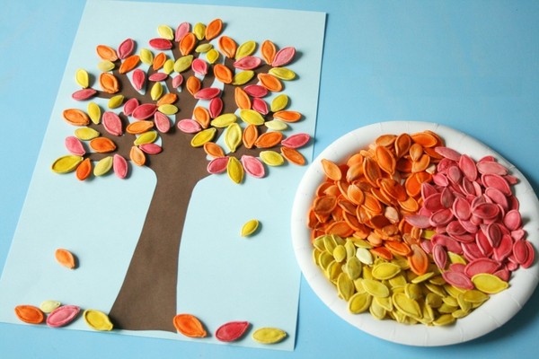 Artesanales "Regalos de otoño" con sus propias manos de materiales naturales para jardín de infantes y escuela
