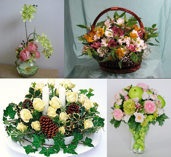 Arreglo floral de flores con sus propias manos
