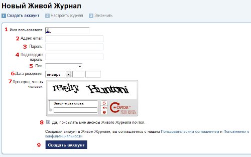 Cómo hacer LJ? Registrarse en LiveJournal