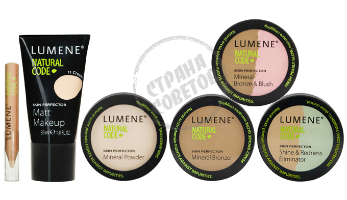 Fundación Lumene Natural Code, crema en polvo, polvo compacto, rubor, bronceador, lápiz