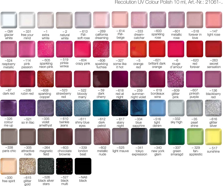 Una amplia gama de colores brillantes y modernos LCN Recolution