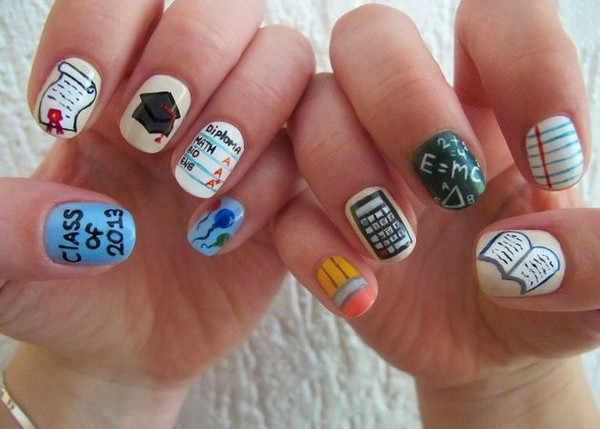 Qué manicura hacer en la escuela el 1 de septiembre, una foto. Ideas de manicura para el Día del Conocimiento para alumnos de 9 ° y 11 ° grado