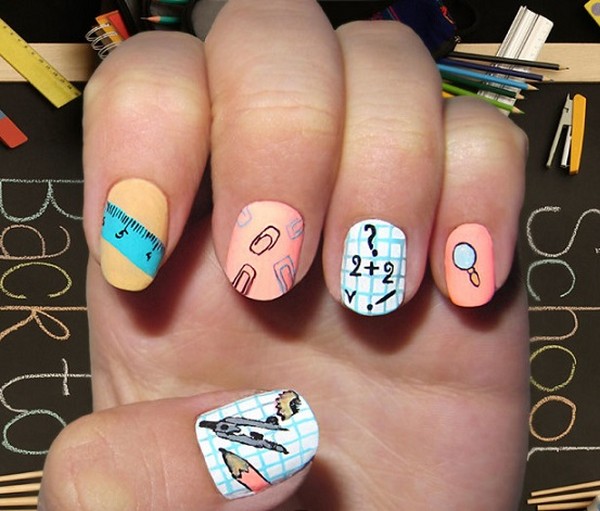 Qué manicura hacer en la escuela el 1 de septiembre, una foto. Ideas de manicura para el Día del Conocimiento para alumnos de 9 ° y 11 ° grado