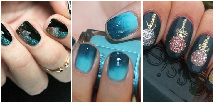 Manicura para el Año Nuevo 2017 Fire Cock en casa para uñas cortas y largas. Ideas para recubrimiento de barniz de gel, foto