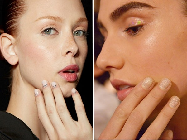 Manicura con brillo - tendencia de verano-2016