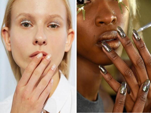 Manicura con brillo - tendencia de verano-2016