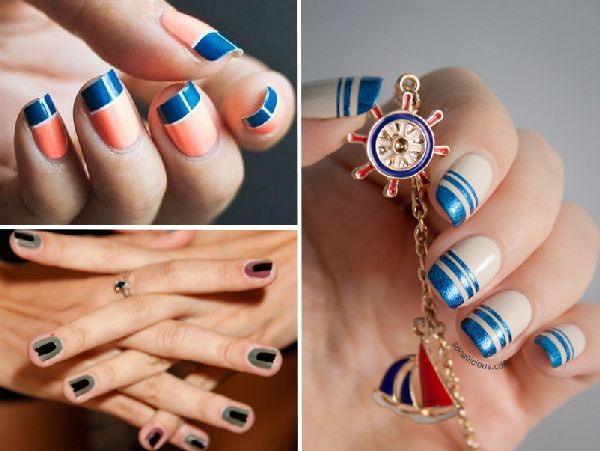 Bloque de color de manicura - tendencia de septiembre-2016