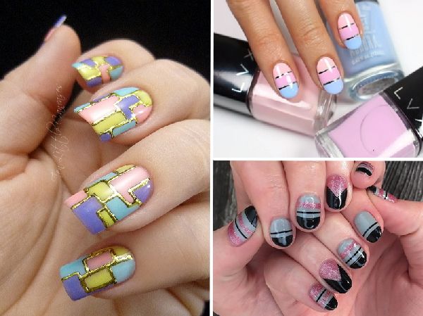 Bloque de color de manicura - tendencia de septiembre-2016