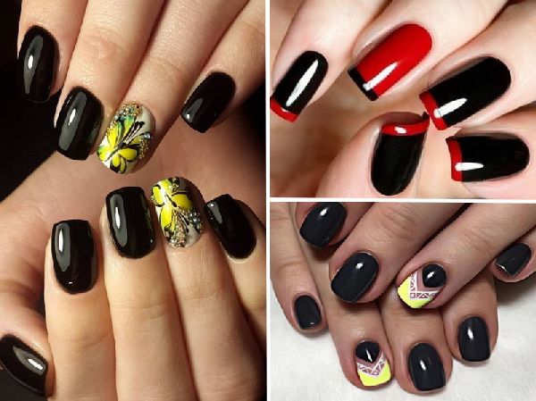 Manicura total negro - tendencia de otoño-2016