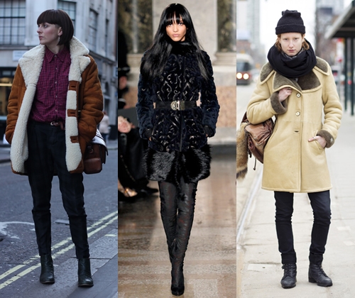 Pieles de oveja de moda para mujeres y hombres en el invierno de 2013-2014 (foto)