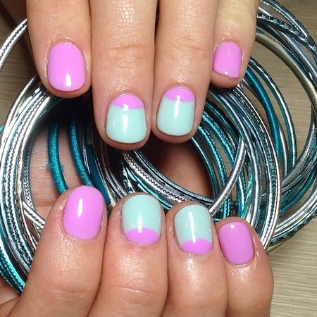 Manicura elegante y fresca 2015: uñas de color menta, foto