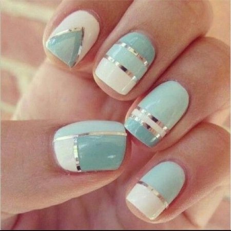 Manicura elegante y fresca 2015: uñas de color menta, foto