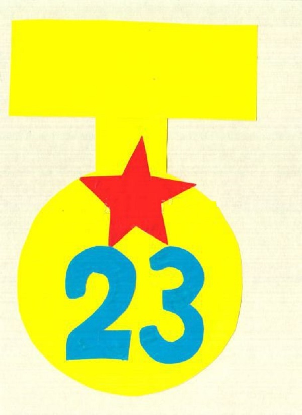 Applique el 23 de febrero, propias manos