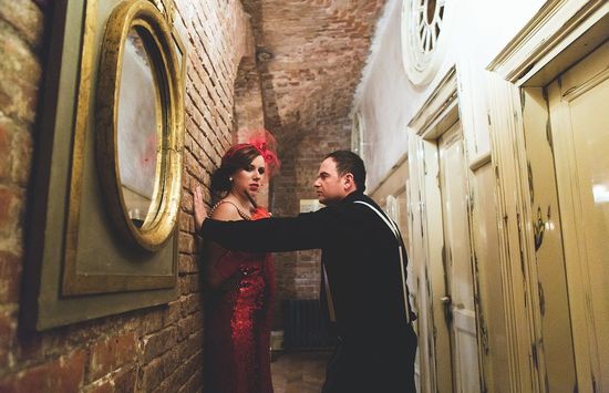 Sesión de fotos de boda en estilo retro