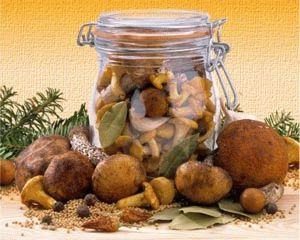 Champiñones enlatados para el invierno