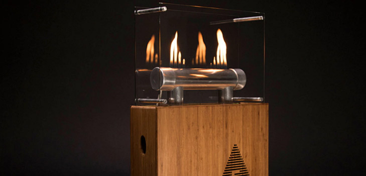 Magia de fuego: columna-chimenea Fireside Audiobox