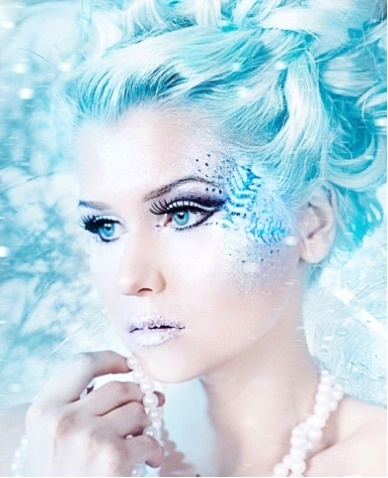 Makeup Snow Maiden en año nuevo: cómo dibujar, foto