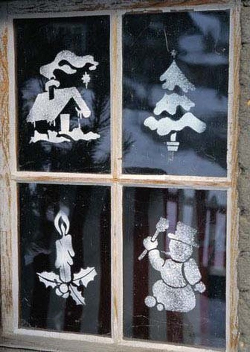 Llamamos vacaciones a la casa: dibujamos hermosos dibujos de año nuevo en las ventanas