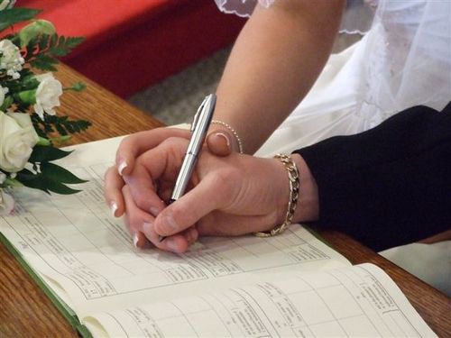 Registro de matrimonio en la oficina de registro