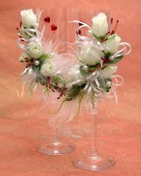 Decoración de copas de boda