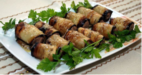 champiñones y berenjenas