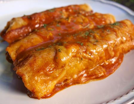 Enchiladas con frijoles y tubérculos