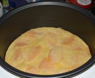 Pastel de manzana Photorecept en el multivark