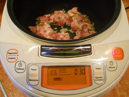 Carne de cerdo en salsa cremosa en un multivark