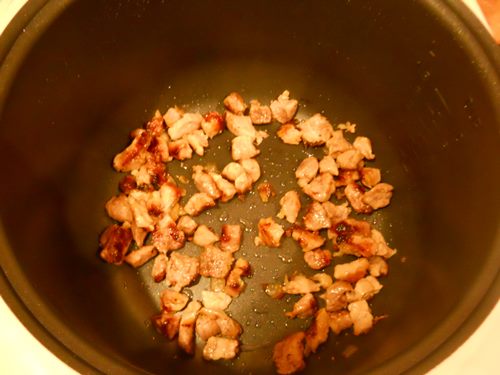 Carne de cerdo en salsa cremosa en un multivark