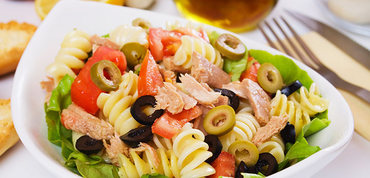 Receta de exquisita pasta con atún picante